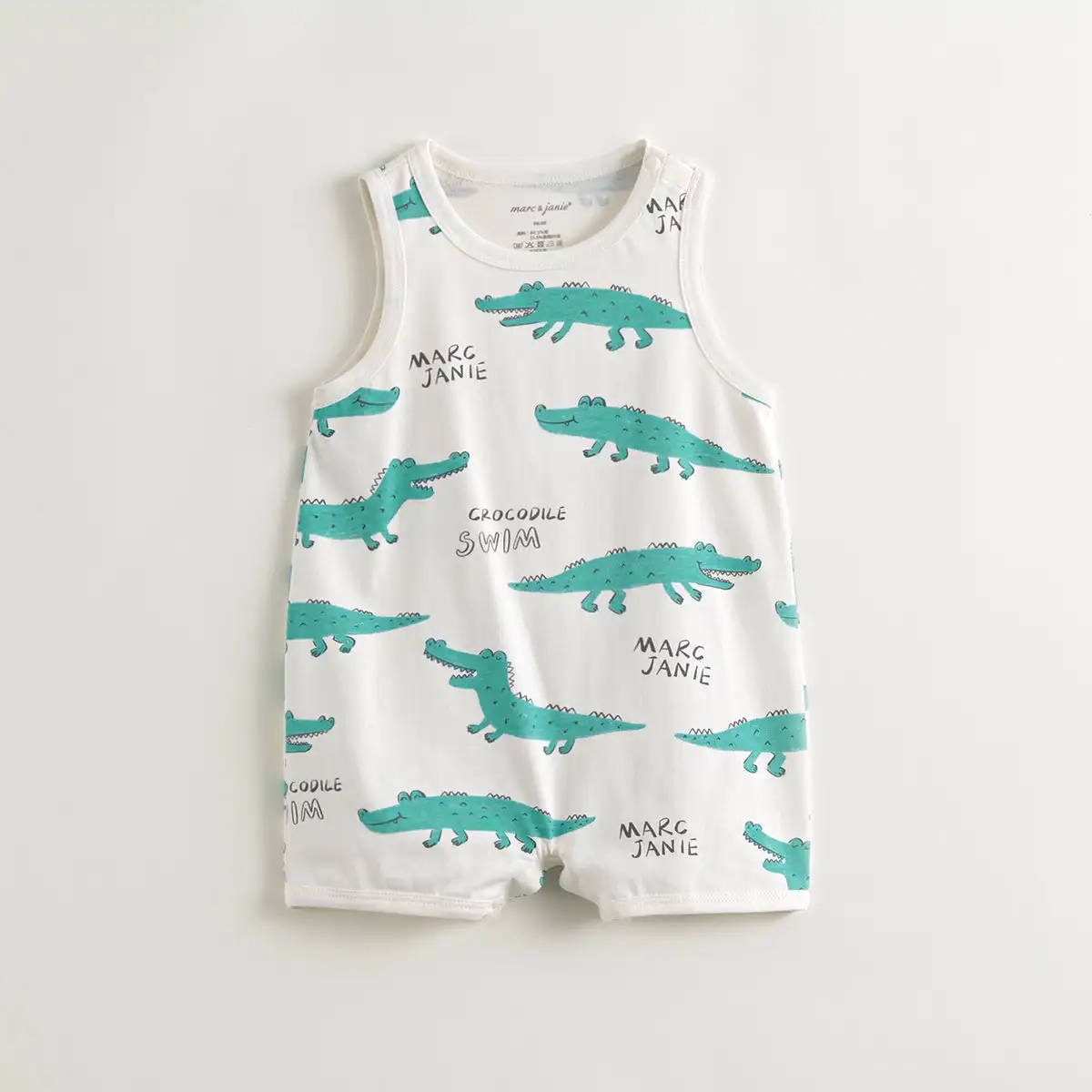 

MARC&JANIE Baby Boys Fun Crocodile Rompers for Summer 240521