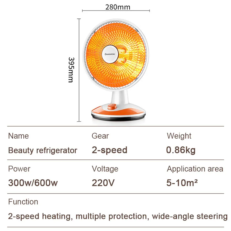 Calentador solar pequeño para el hogar, ventilador eléctrico de calor rápido, novedad de 2024