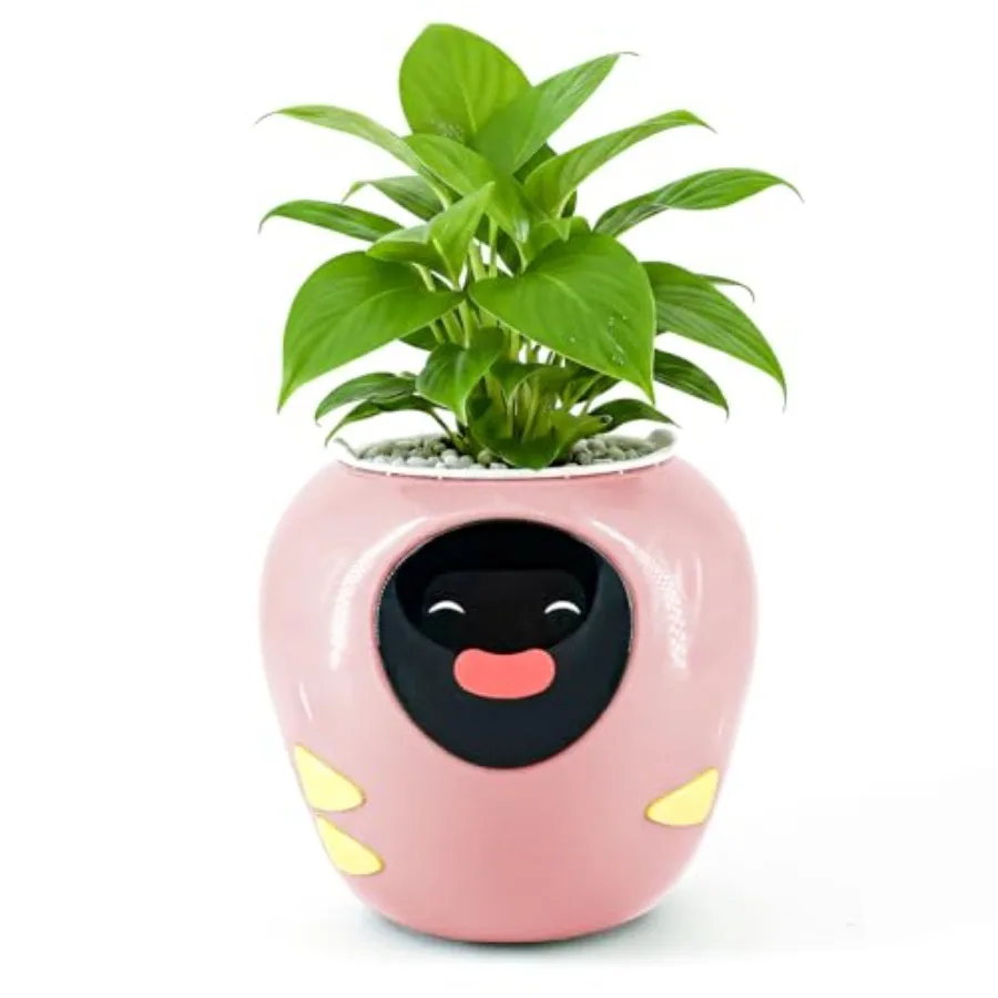 

Умный цветочный горшок Plantbot Upgraded Large: робот-горшечник с ИИ, отображением времени и температуры, и множеством функций