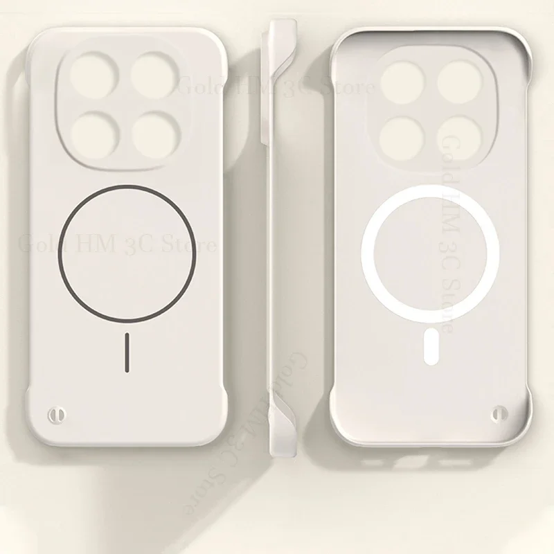 حافظة متينة بدون إطار من Magsafe لهاتف Redmi Note 15 Pro Plus شاحن لاسلكي غير لامع غطاء بدون حدود لهاتف Redmi Note 15 14 Pro Plus