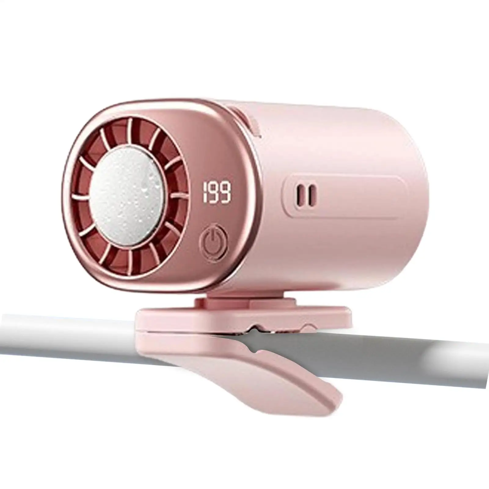 Portable Clip On Fan Car Clamp 360 Degree Rotating Blower With LED Display Automotive Rotatable Fan For Truck Sedan RV Camping
