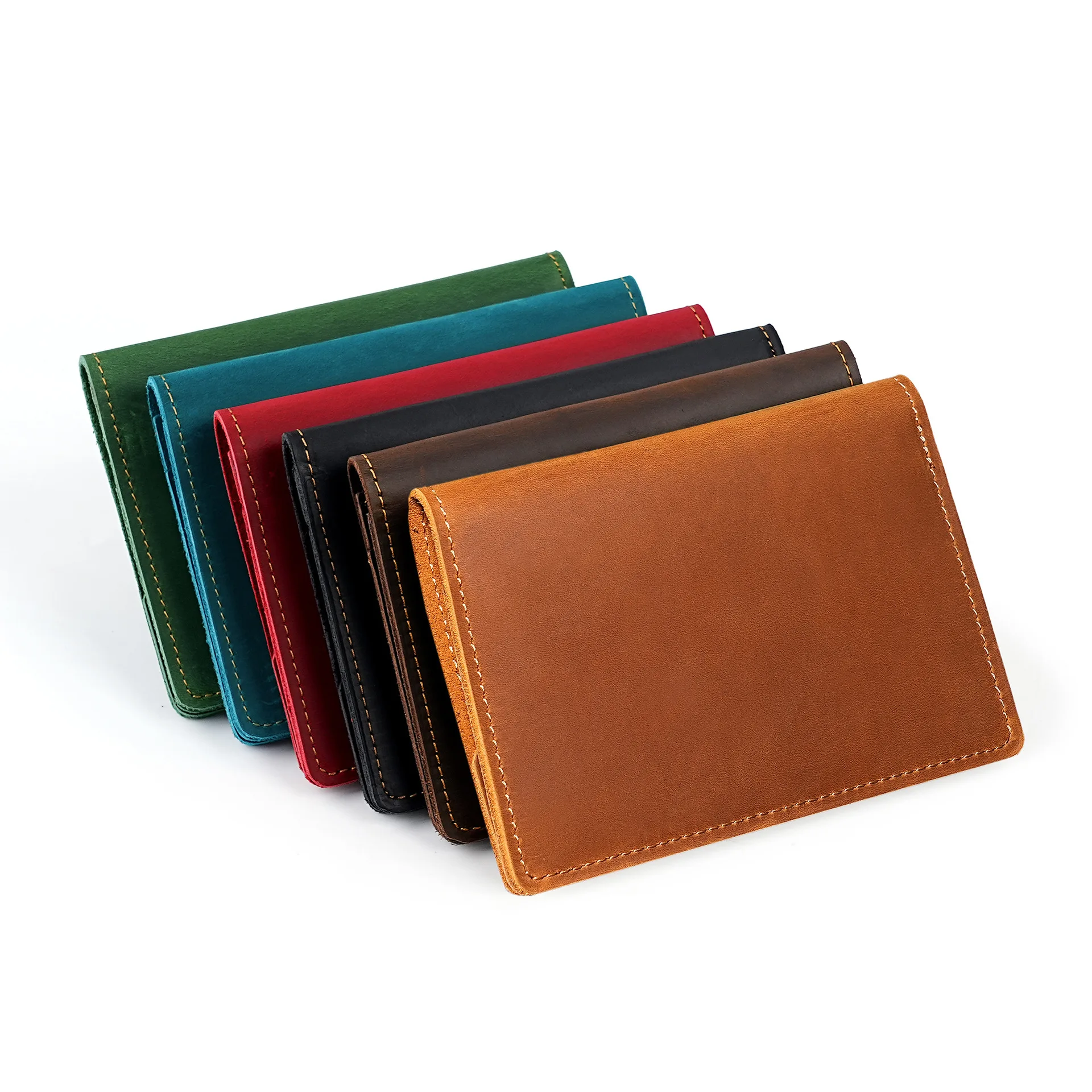 للجنسين جلد طبيعي غطاء جواز سفر للرجال خمر جلد البقر النساء حامل بطاقة الائتمان محفظة سفر 6 ألوان
