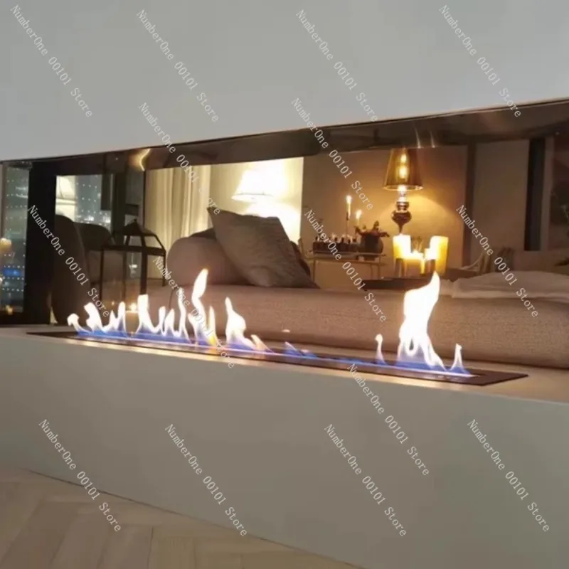 Modern Bio Ethanol Fireplace Insert Real Flame Alcohol Heater Built In Recessed Fire Pit Bowl for Home Villa Homestay Decor