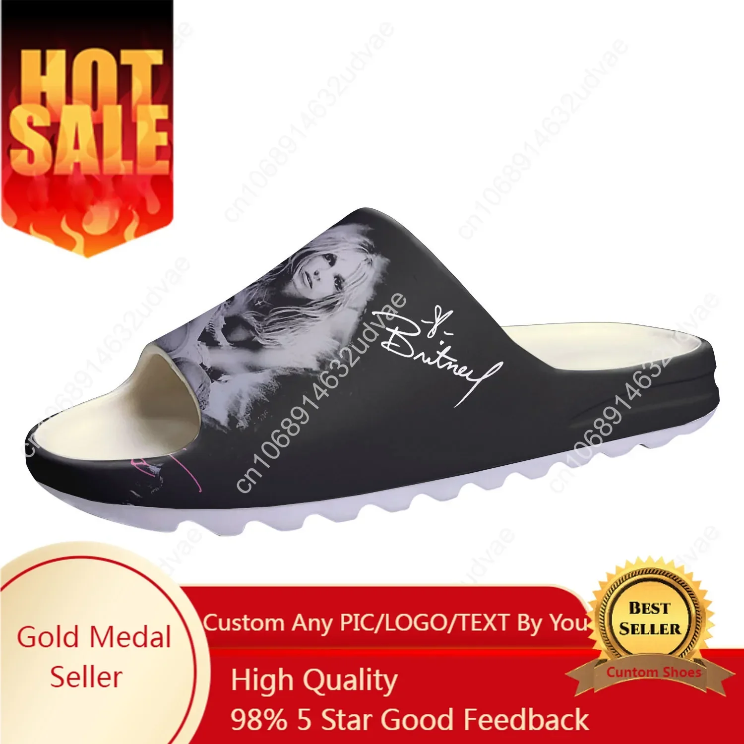 B-Britneys S-Spears Custom Made Soft Sole Sllipers Home Step On Water Shoes Mens Womens Teenager Bathroom Beach Step In Slliper