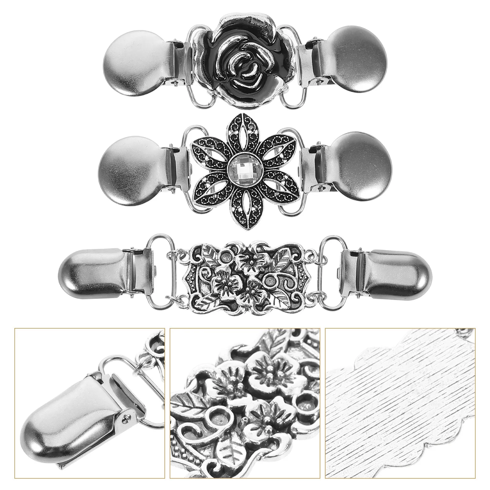 3 Pcs Collar Clips for Women Cinch Dresses Sweater Cloak Decorative Pins Clothing