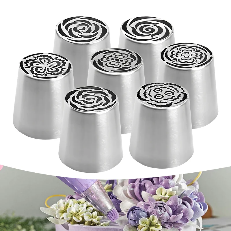 Bicos de montagem russos de aço inoxidável, dicas de decoração de pastelaria, biscoitos, fondant, bolo personalizado, decoração de creme de manteiga