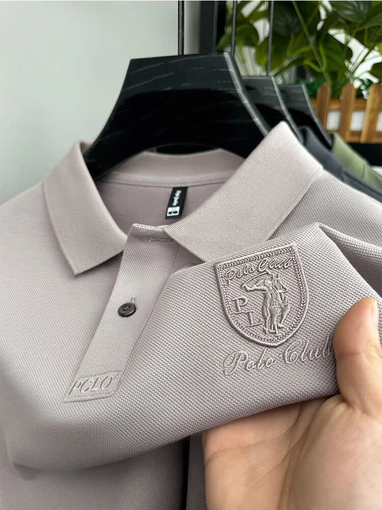Designer's new fashionable short sleeve polo shirt men high-end brand embroidered T-shirt summer ice silk breathable casual top image 2