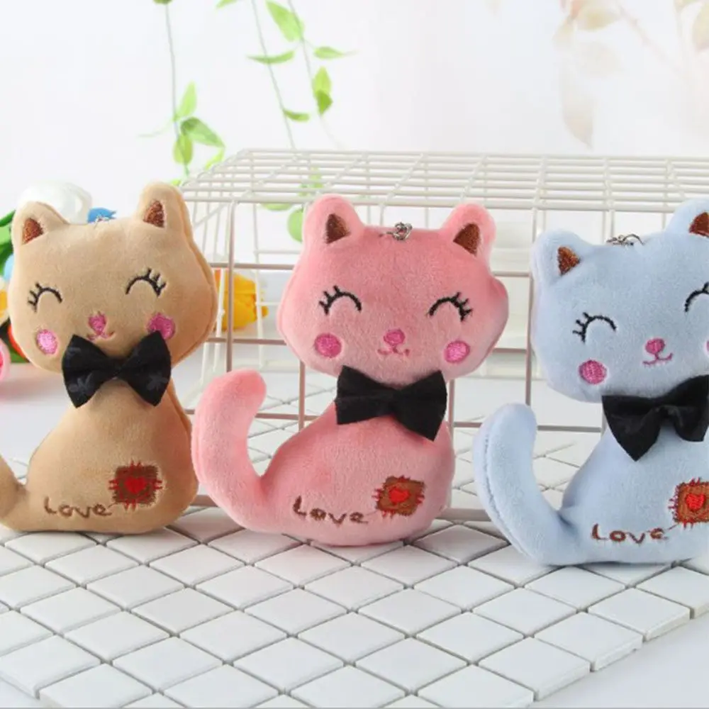 

Soft 12cm Party Cat Children Kid Key Chain Bag Pendant Stuffed Animal Plush Toy