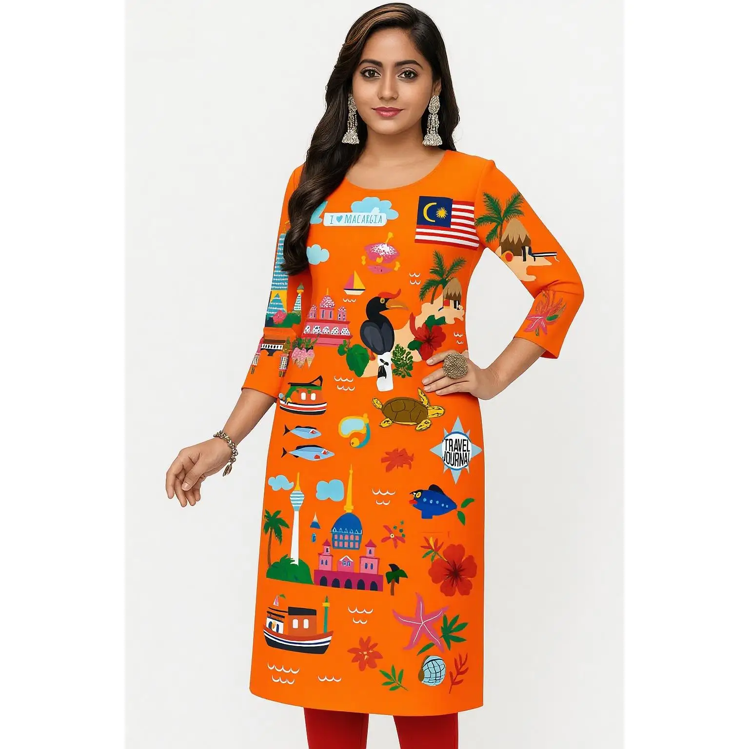 2026 Kurt Damenkleid, modisch und bequem, mit langen Ärmeln, geradem Schlauch, lässigem Rundhalsausschnitt, mehreren Designs,