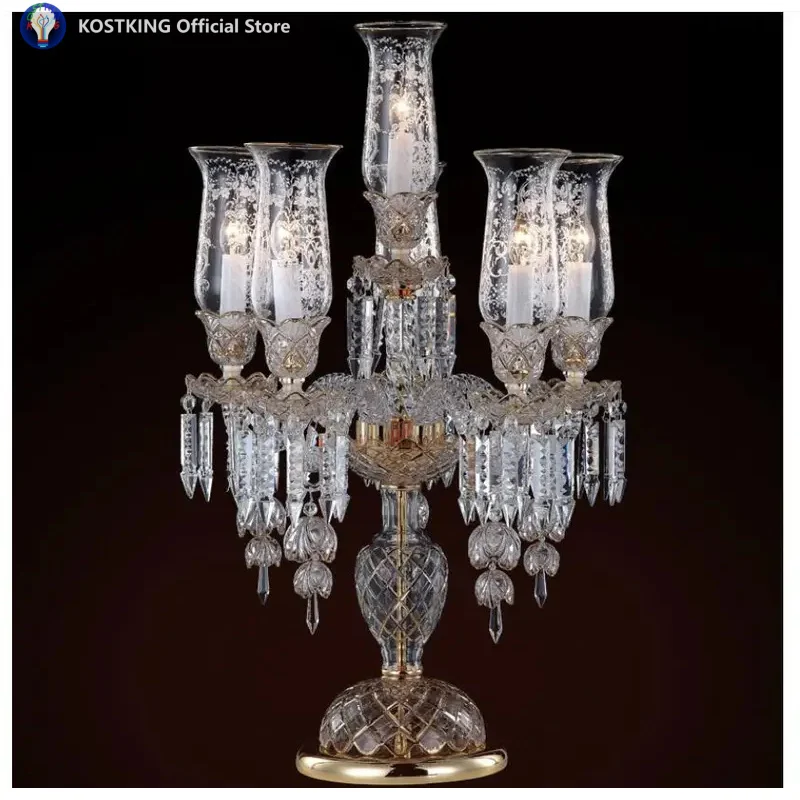 

Modern Clear Golden Crystal Table Lamp Modern Art Crystals K9 Table Decor For Home Bedroom Living Room Decoration Bedside Lamps