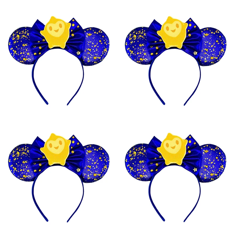 Disney WISH Headband Girl Disneyland Ears Hair Accessories Women Yoda Hairband Kid Sequins Bowknot Headband Cute Stitch Headwear