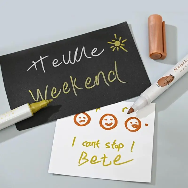 قلم الطلاء المعدني U2JE للطلاء على الحجر الجلدي الزجاجي المعدني ، سجل القصاصات