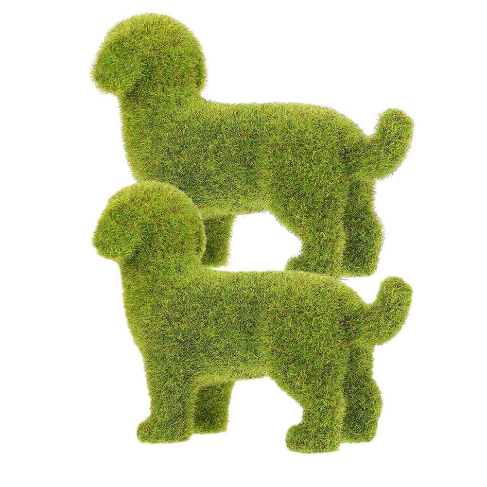 

2Pcs Animal Decor Flocking Small Dog Ornament Outdoor Garden Patio Lawn Landscape Decoration for Desk Yard Gift