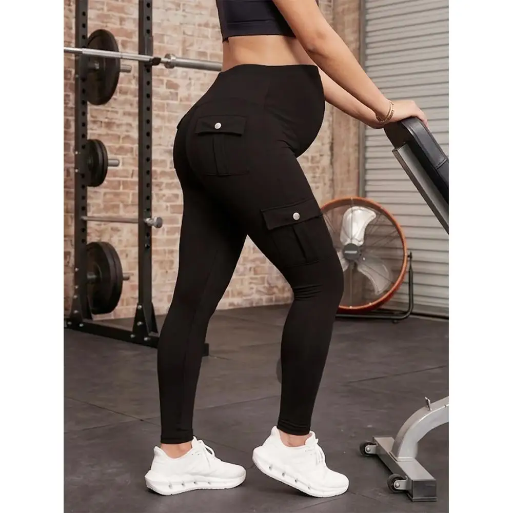 Maternity Maternity Clothing Leggings with Pockets Yoga Sports Pants Autumn Women's Casual Stretch Maternity Pants - Aliexpress Deal