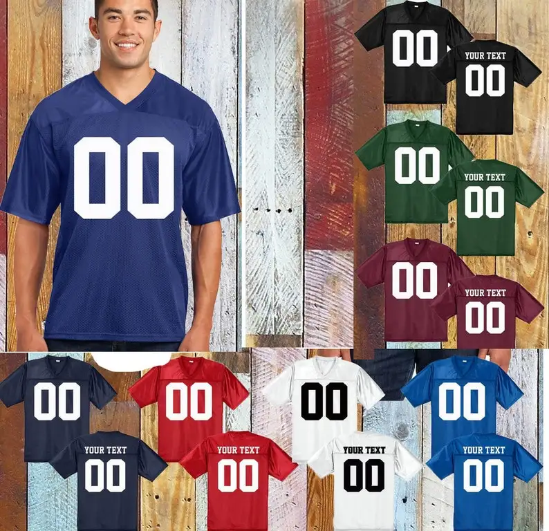 

Футбольная форма JERSEY MESH, индивидуальная футбольная форма, персонализированная форма для взрослых, сделай свою собственную майку, имя, номер, Vneck BigFRONT