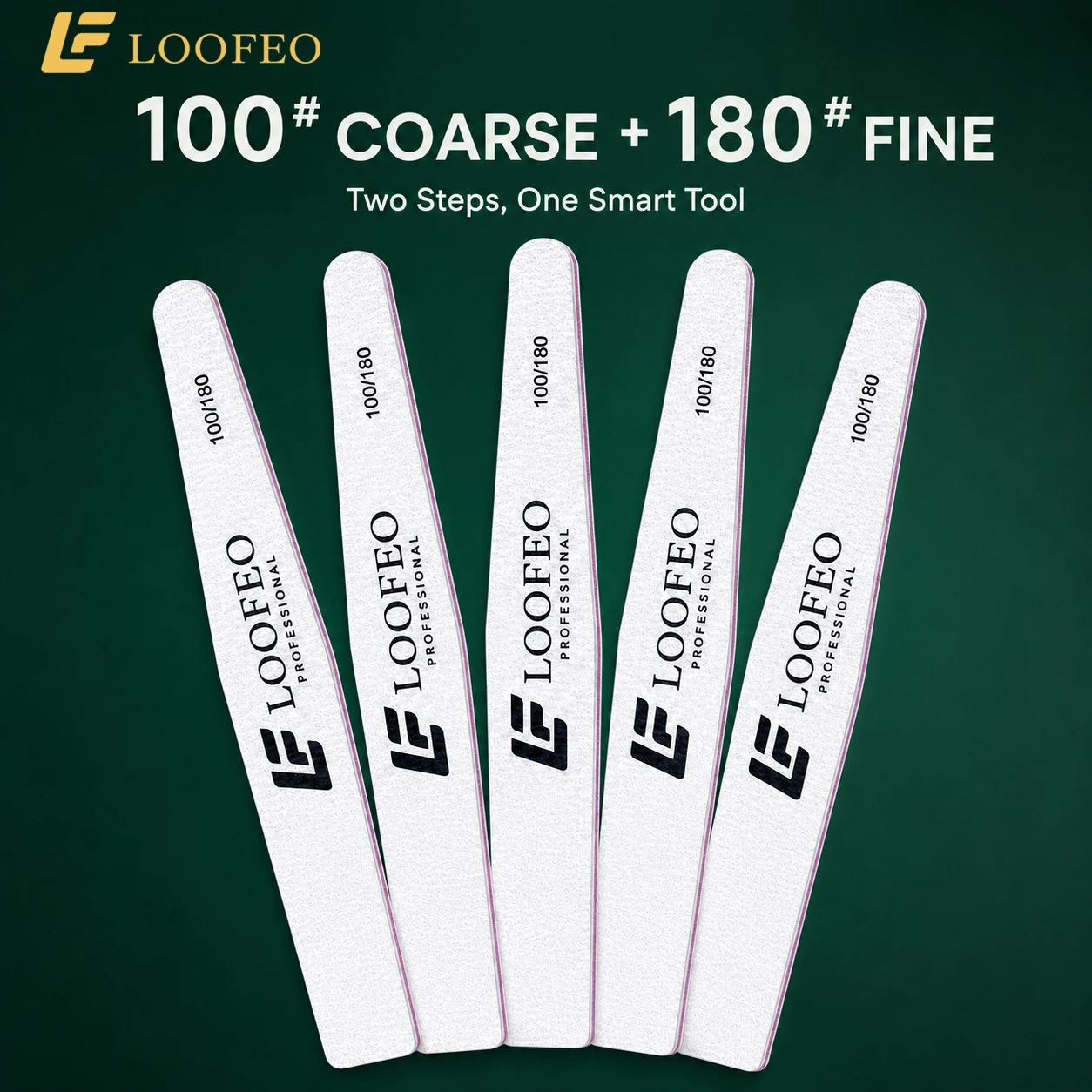 100/180 Nail File Buffer for Manicure Pedicure 10pc Double-Sided Nail Files Set for Acrylic Gel Nail Tips Nail Art Ongle 180/240
