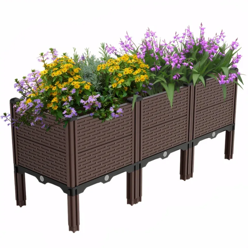 

Raised Garden Beds Outdoor Polypropylene Planter Boxes for Vegetables Flowers Herbs 440lb Capacity Garden Planters
