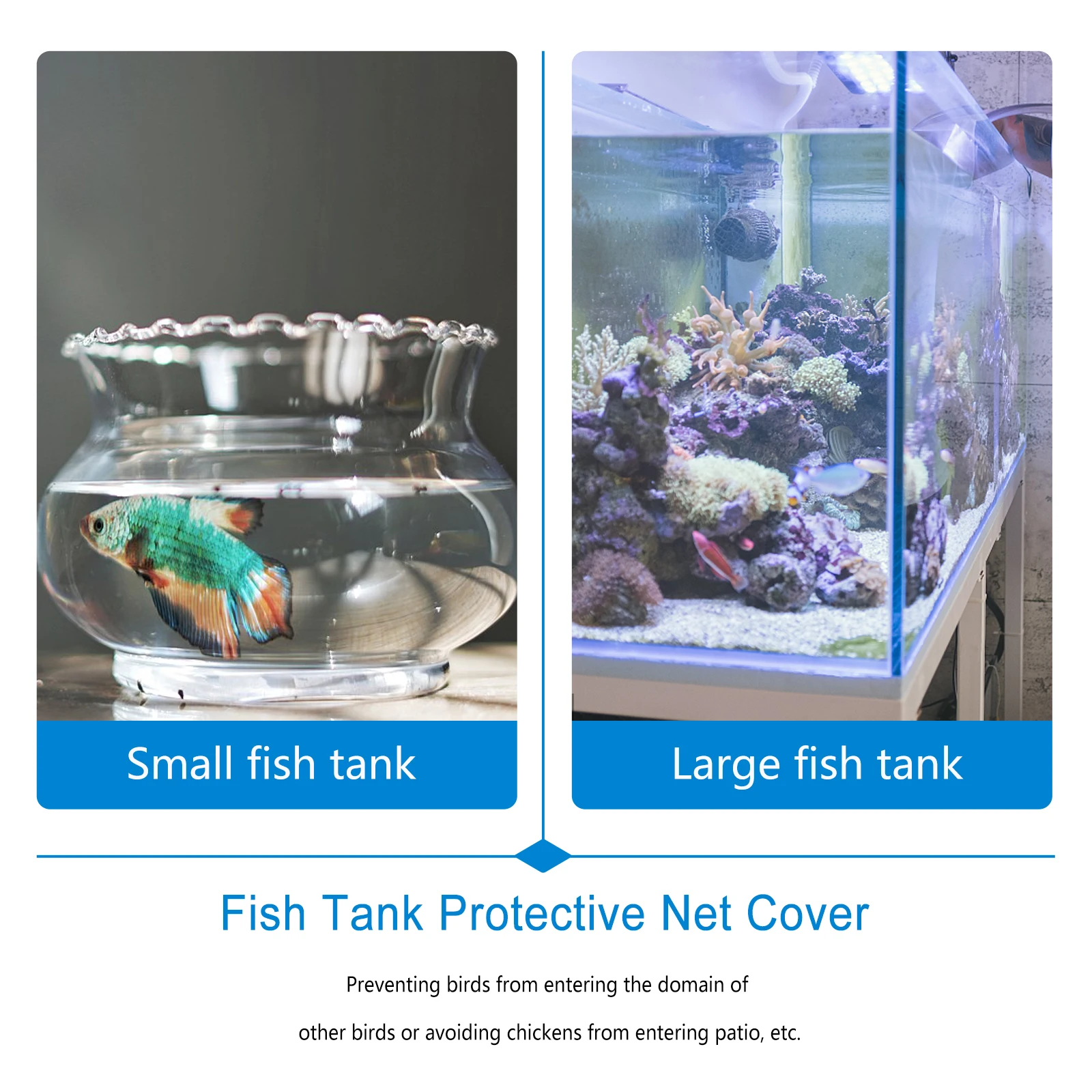 Fish Tank Anti Jumping Net 1.2x2.2M Sturdy Mesh Aquarium DIY Protective Supplies Long Lasting Pet Anti Escape Net Cover