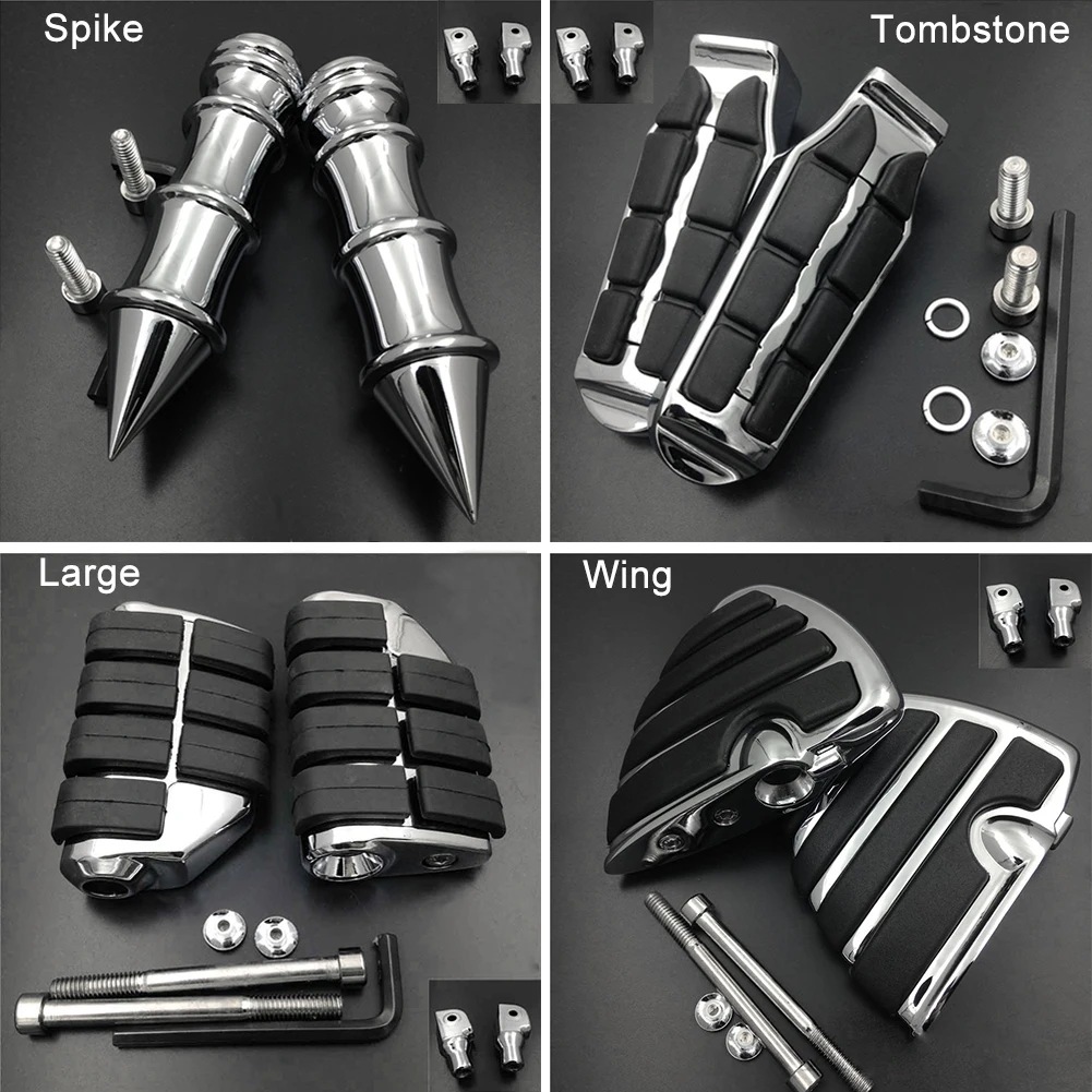 Rear Tombstone Foot Peg For 90-99 Yamaha Virago 750 1100 XV750 XV1100 All Models Passenger footpeg Rest pedal Rubber Motorcycle