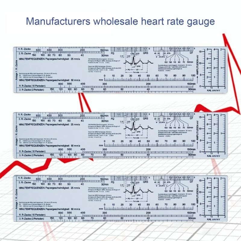 652F Caliper for Interpretation, Electrocardiogram Ruler Measuring Ruler Heart Rate Scale Ruler Heart Rate Measuring Tool
