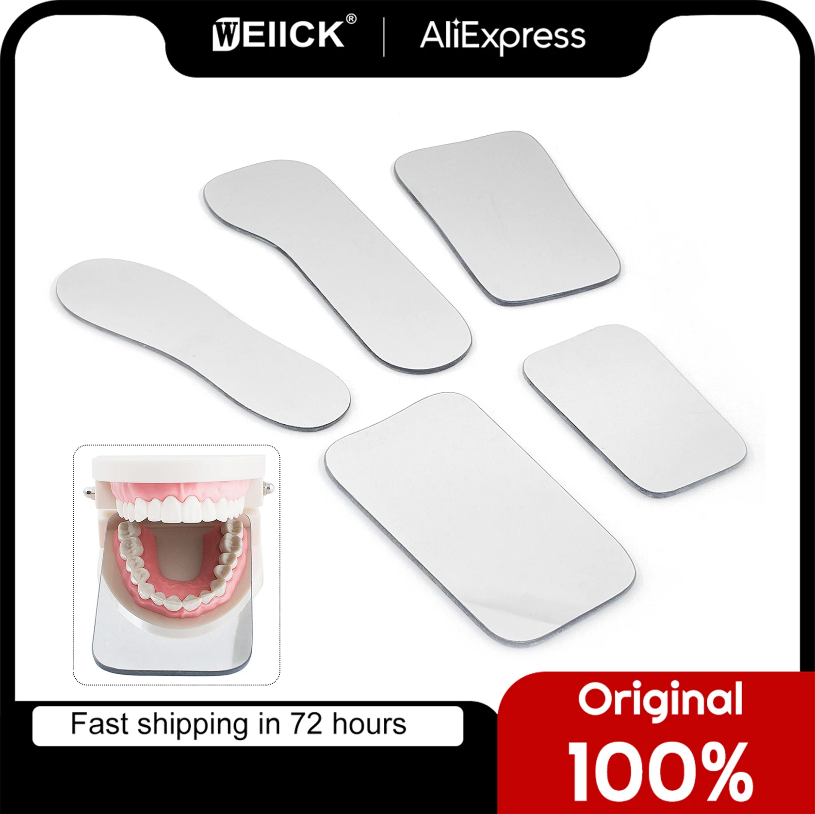 5Pcs/Set Dental Orthodontic Mirror Photography Double-Sided Mirrors Dental Tools Glass Material Dentistry Reflector Intra Oral