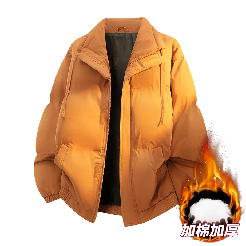 

High Quality Casual Men's Cotton Jacket Fashion Solid Color Outdoor Sports Windproof Warm Stand Collar Coat Men's Down Jacket