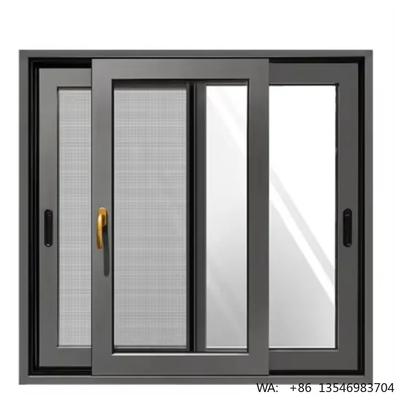

Champagne Color Aluminum Alloy Sliding Glass Casement Window Frame with Soundproof Function Modern Design for Commercial Use