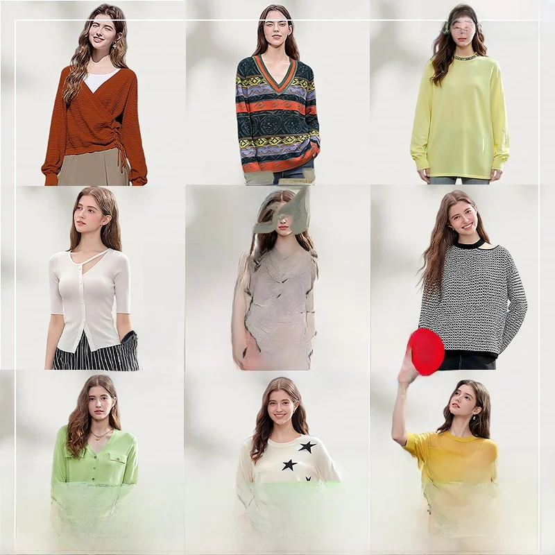 

Laid-back Casual Lazy Sweater 15 Styles Women's Spring New Arrival FengFei Brand Button Warm Long Sleeve round Neck Sweater