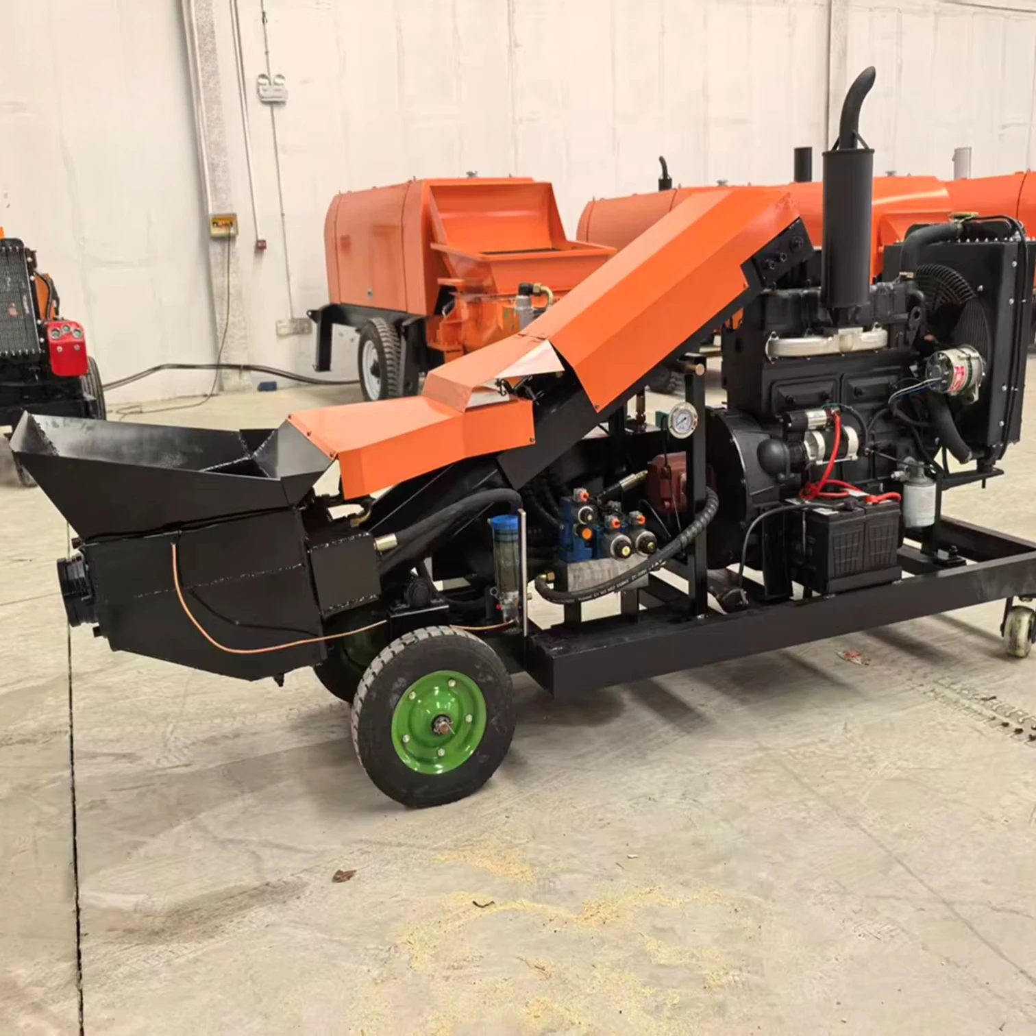 Portable Engine Concrete Pump, Efficient 10m³/ Suitable for Concrete Transportation, Ground Wall Pouring
