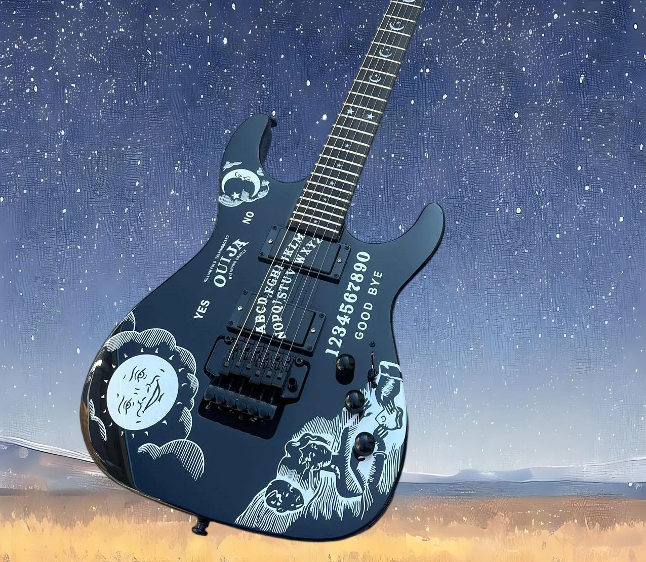 

Новая гитара 2026 года: зеленый корпус из ясеня, гриф из клена Flame Maple с резным узором, кастомная гитара