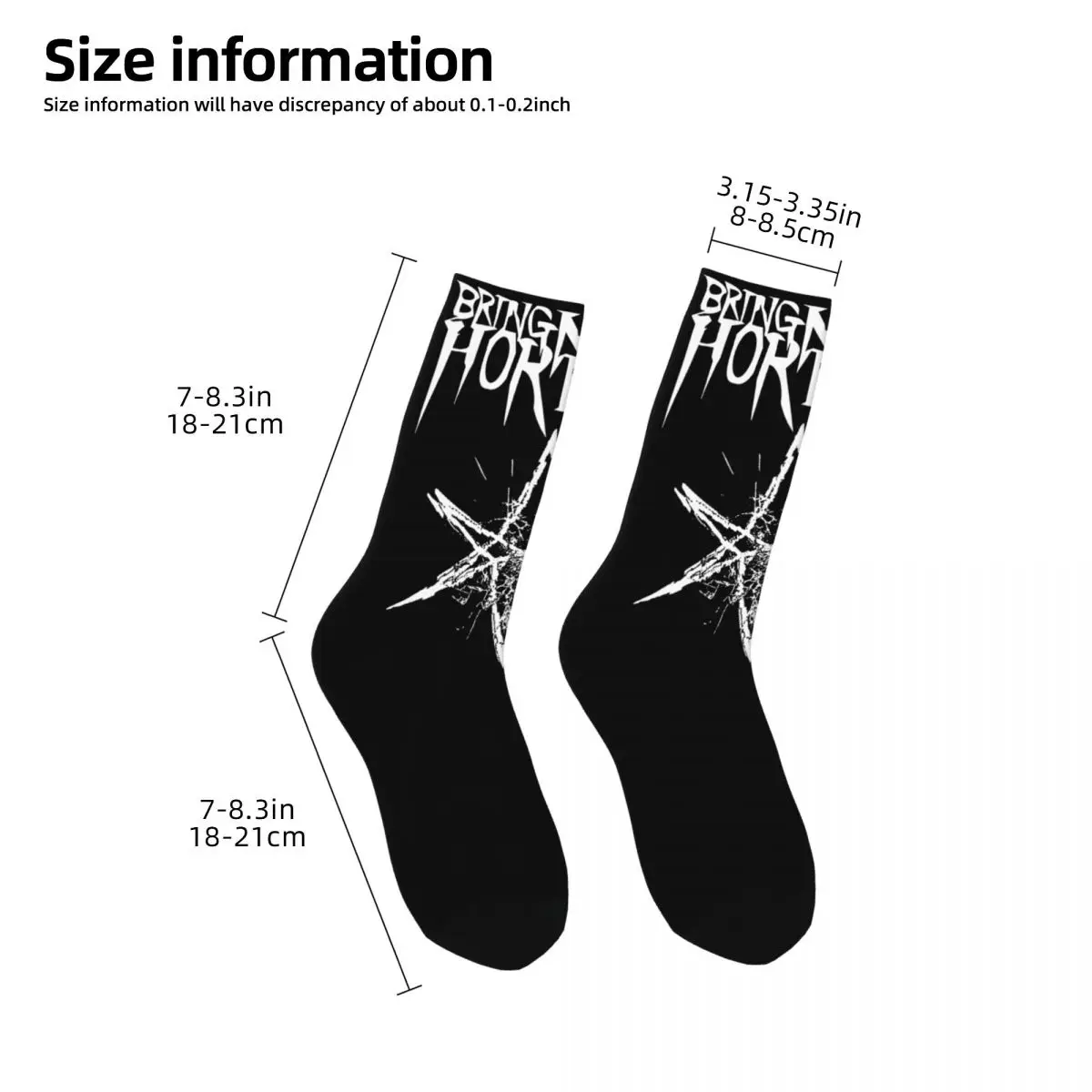 Men\'s BMTH Horizons Emo Band Socks Super Soft Funny Happy death metal Socks Novelty Accessories Middle TubeCrew Socks