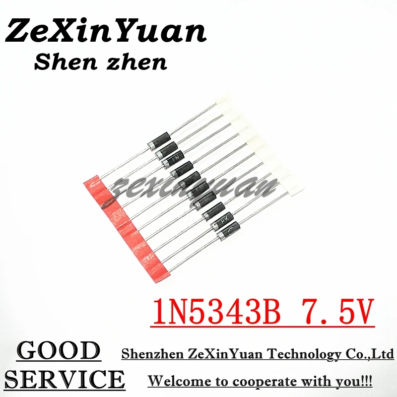 

10PCS Zener Diode 5W 7.5V IN5343B 1N5343B 1N5343 5W DO-15 CASE17-02
