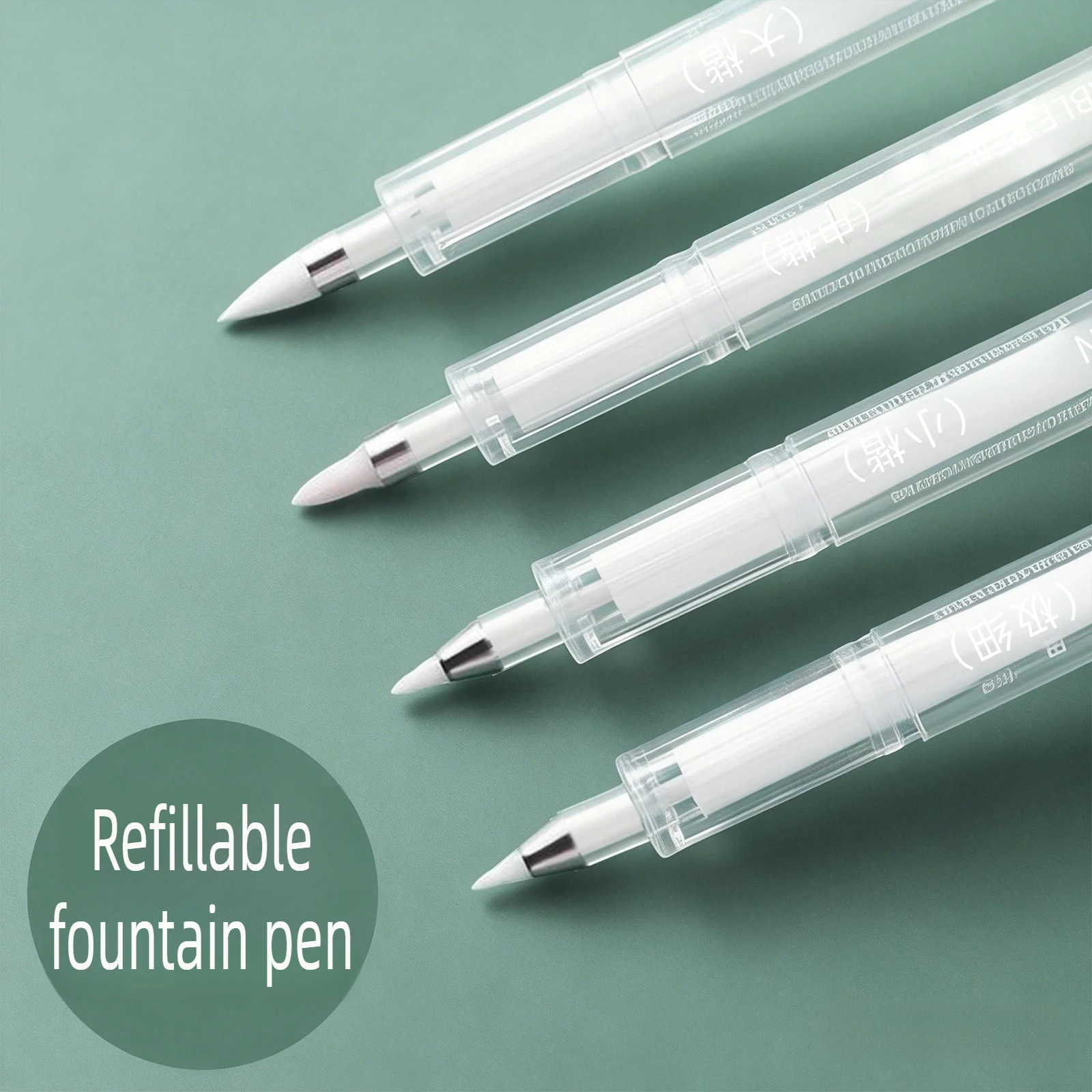 Transparent Refillable Calligraphy Soft Brush Gel Pen for Writing Flexible Calligraphy Pen Stationery School Office Supplies
