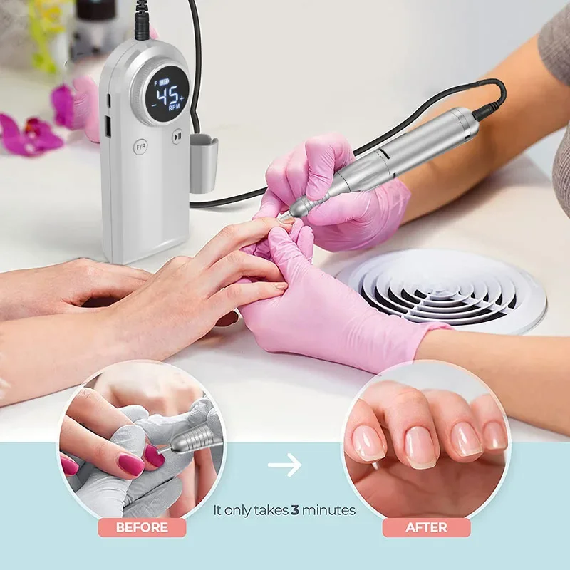 45000PRM مسمار ساندر مجموعة الكهربائية مانيكير القاطع لإصلاح الأظافر منخفضة الضوضاء المهنية مانيكير اكسسوارات المنزل صالون أداة