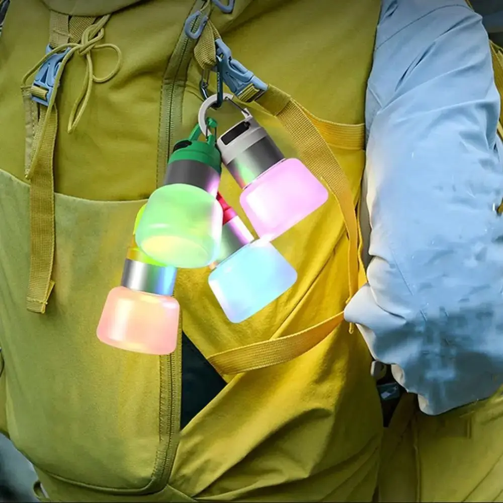 ضوء LED فانوس التخييم المحمول USB المحمولة المحمولة تصميم زجاجة ماء ضوء تدفق الضوء مقاوم للماء