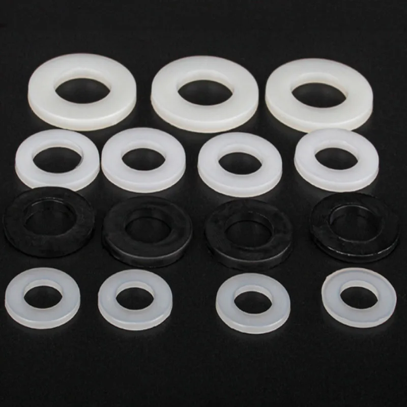 50Pcs Nylon Flat Washer Plastic Plane Spacer M2~M14 Insulation Gasket Ring For Cylindrical Screw M2 M3 M4 M5 M6 M8 M10 M12 Black image 6