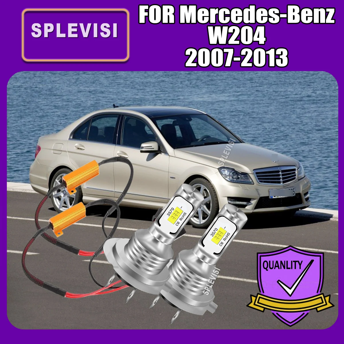 

Светодиодная лампа NO FAN H7 Hi/Lo Beam Upgrade CSP 3570 Chip Highlight Автомобильная светодиодная лампа для Mercedes W204 2007 2008 2009 2010 2011-2013