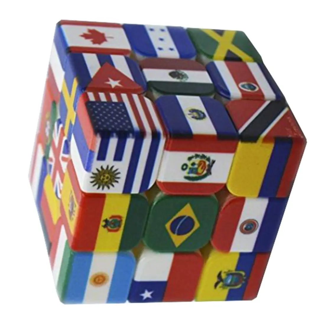 3X3X3 UV พิมพ์ National Flags ก้อน Magnetic Magic ปริศนาความเร็ว Cubo แม่เหล็กของเล่นเพื่อการศึกษามืออาชีพ