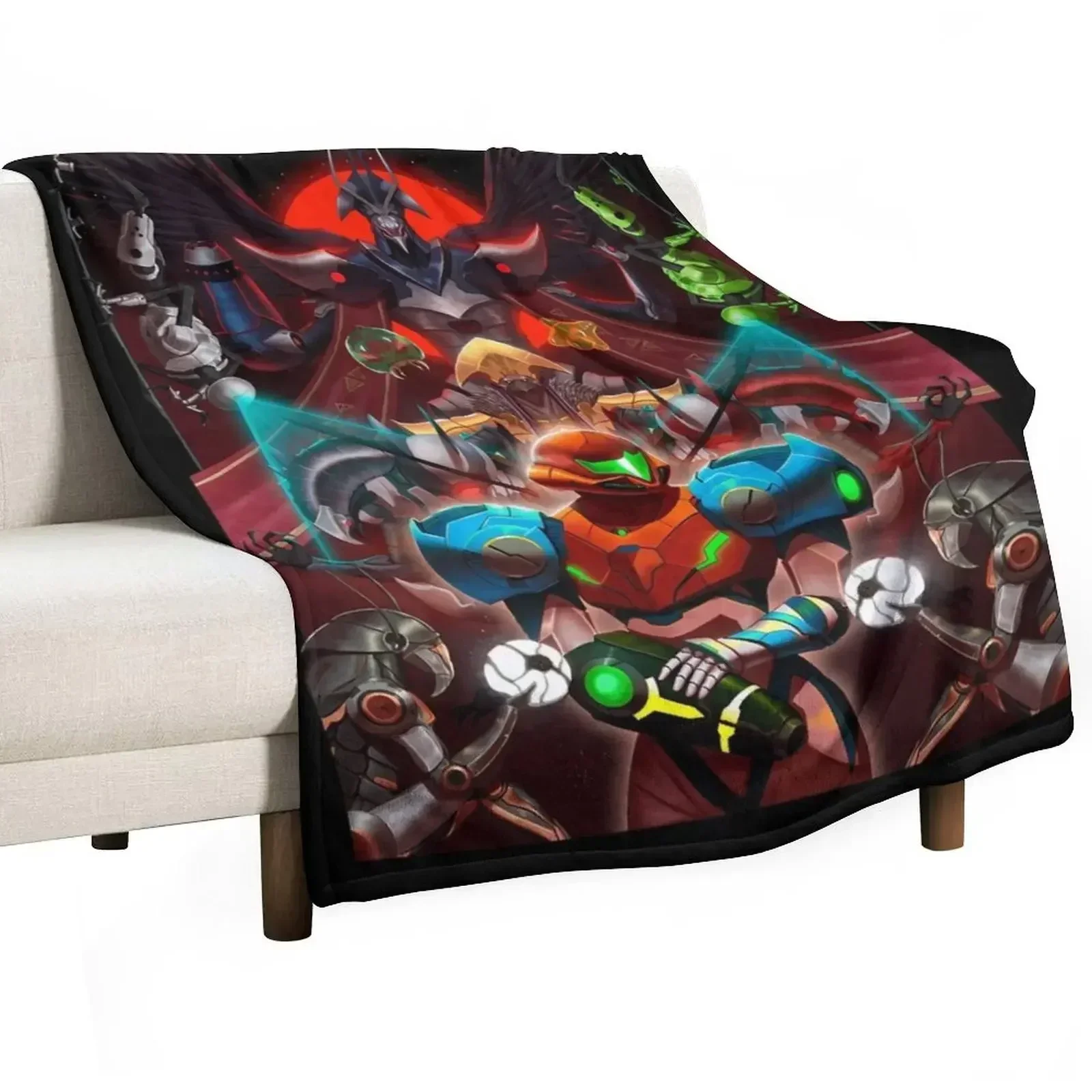 Metroid Dread Throw Blanket Flannel Fabric Luxury Thicken Summer anime Hair Thins Blankets