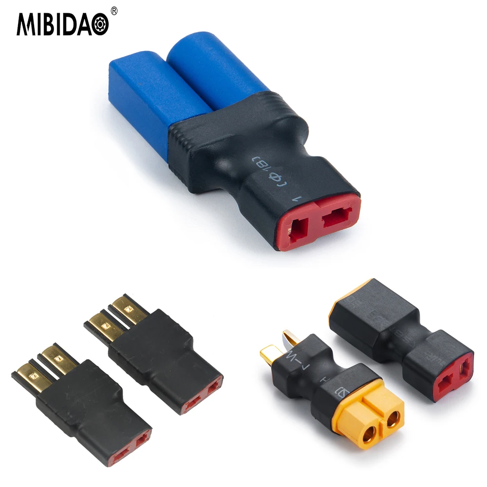 MIBIDAO Adapter XT60 TRX Connectors Plug EC5 Male to T Plug Female for RC  Lipo battery ESC And Charger