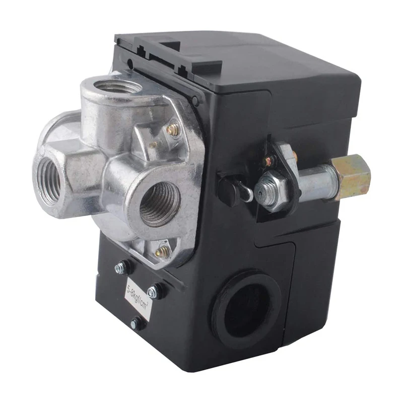 DIY Air Compressor Pressure Switch LF10-4H, 4 Port Compressor Pressure Control NPT1/4, ON 95PSI OFF 125PSI, 20A, Input 120V/60Hz