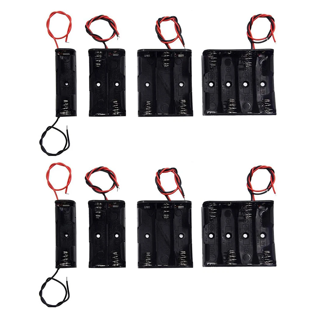 5PCS 18650 Battery Holder Bundle with Wire 18650 Battery Holder Case 3.7V, 1/2/3/4 X 3.7V Series DIY Battery Storage Boxes