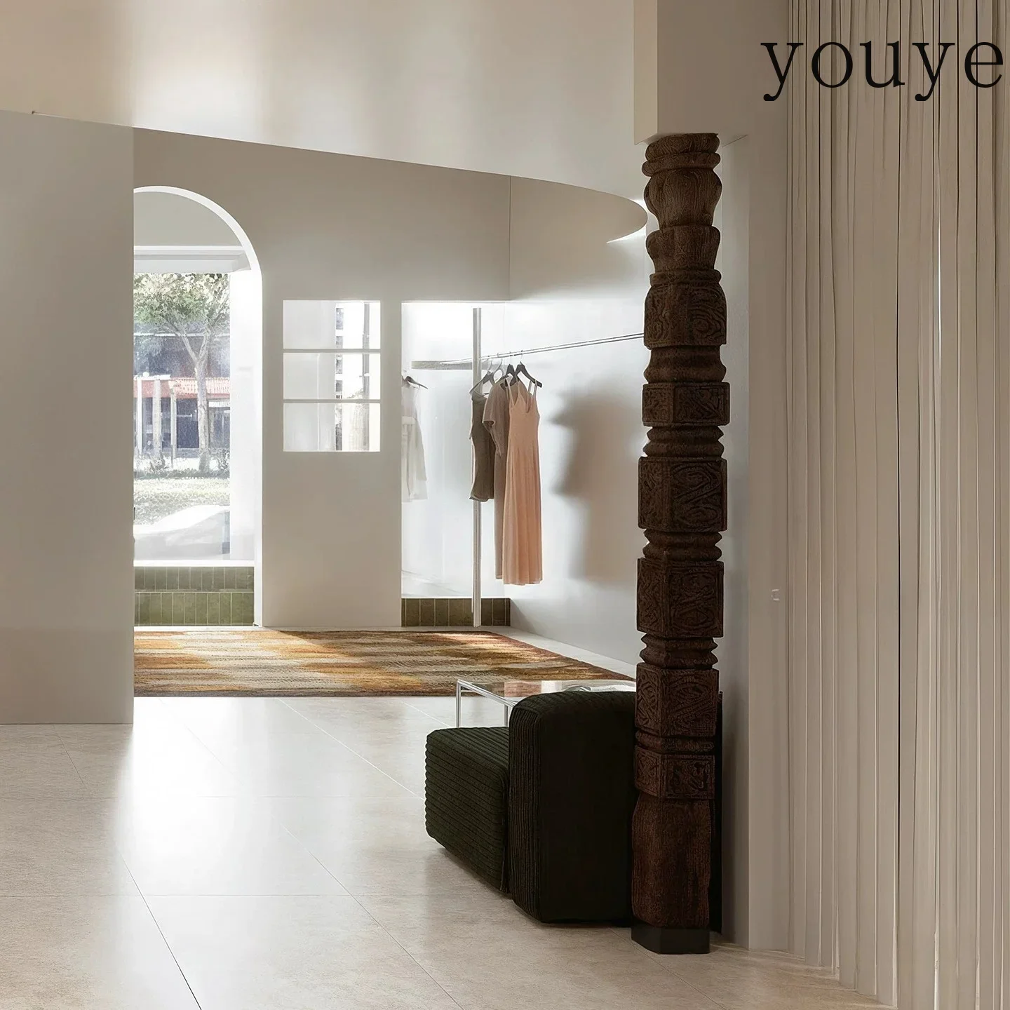 N10 Medieval style decoration Indian column Clothing store Cafe column Nostalgic style Space landscaping column