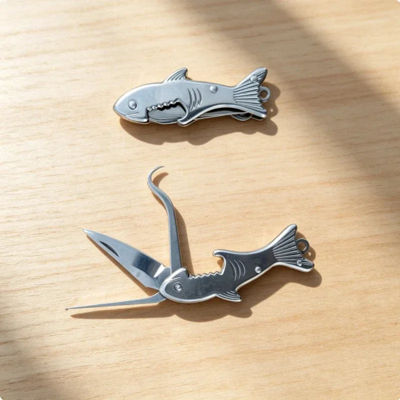 Multifunktionales Schlüsselanhänger-Werkzeug aus Edelstahl, Mini-Klappmesser & Zahnstocher zur Zahnreinigung, tragbares Gadget – Detail 3