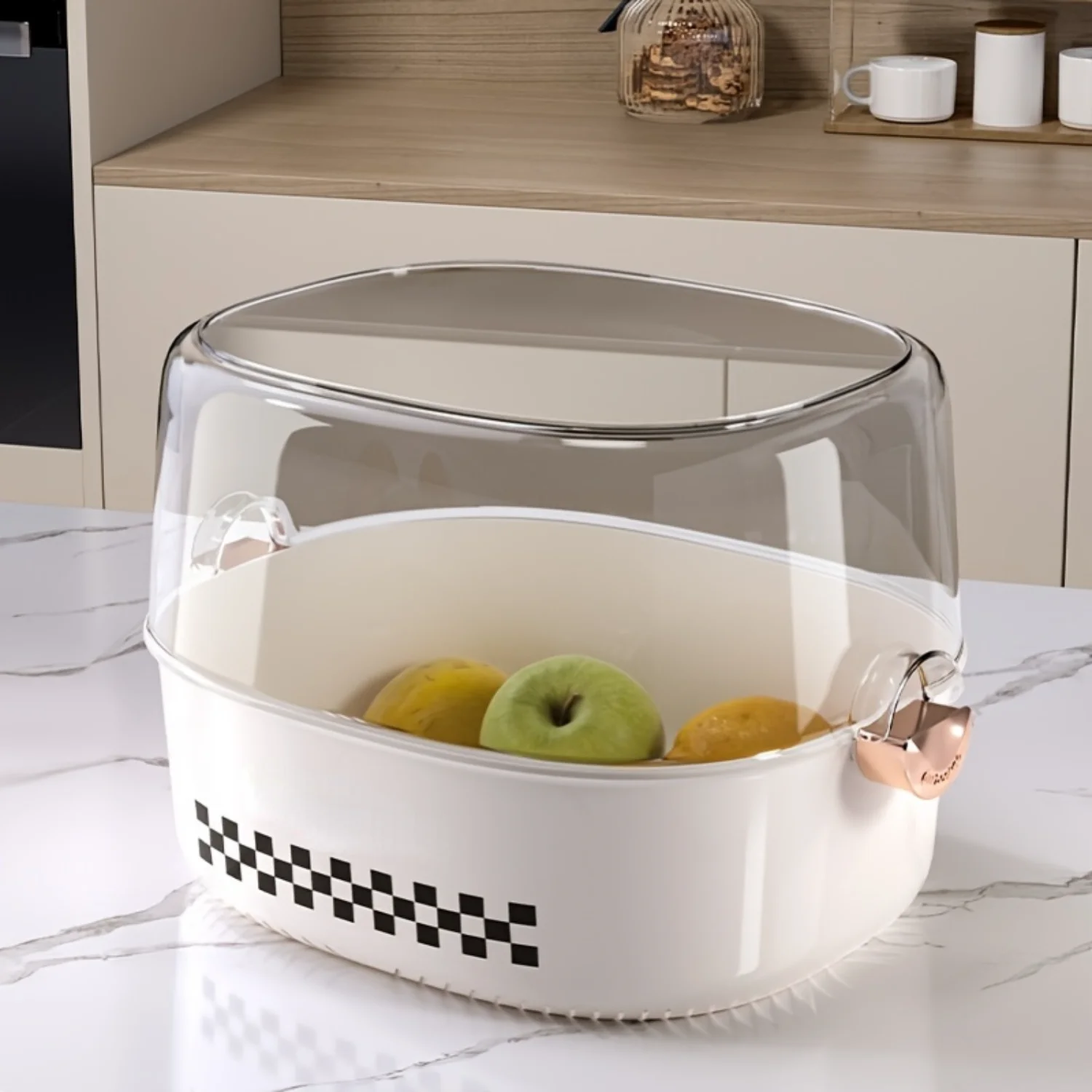 

Double Layer Filter Basket - PET Material for Washing, Rinsing, and Storing Kitchen Fruit and Vegetable Water Filter Bowl