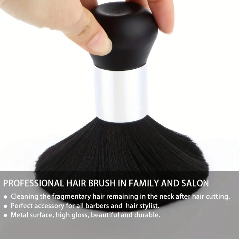 Friseur-Softbürste Schwarz, Friseur-Nackenbürste, Haarreinigungsbürste, Haarschneidebürste, Bartbürste, Styling-Kamm-Set – Detail 6