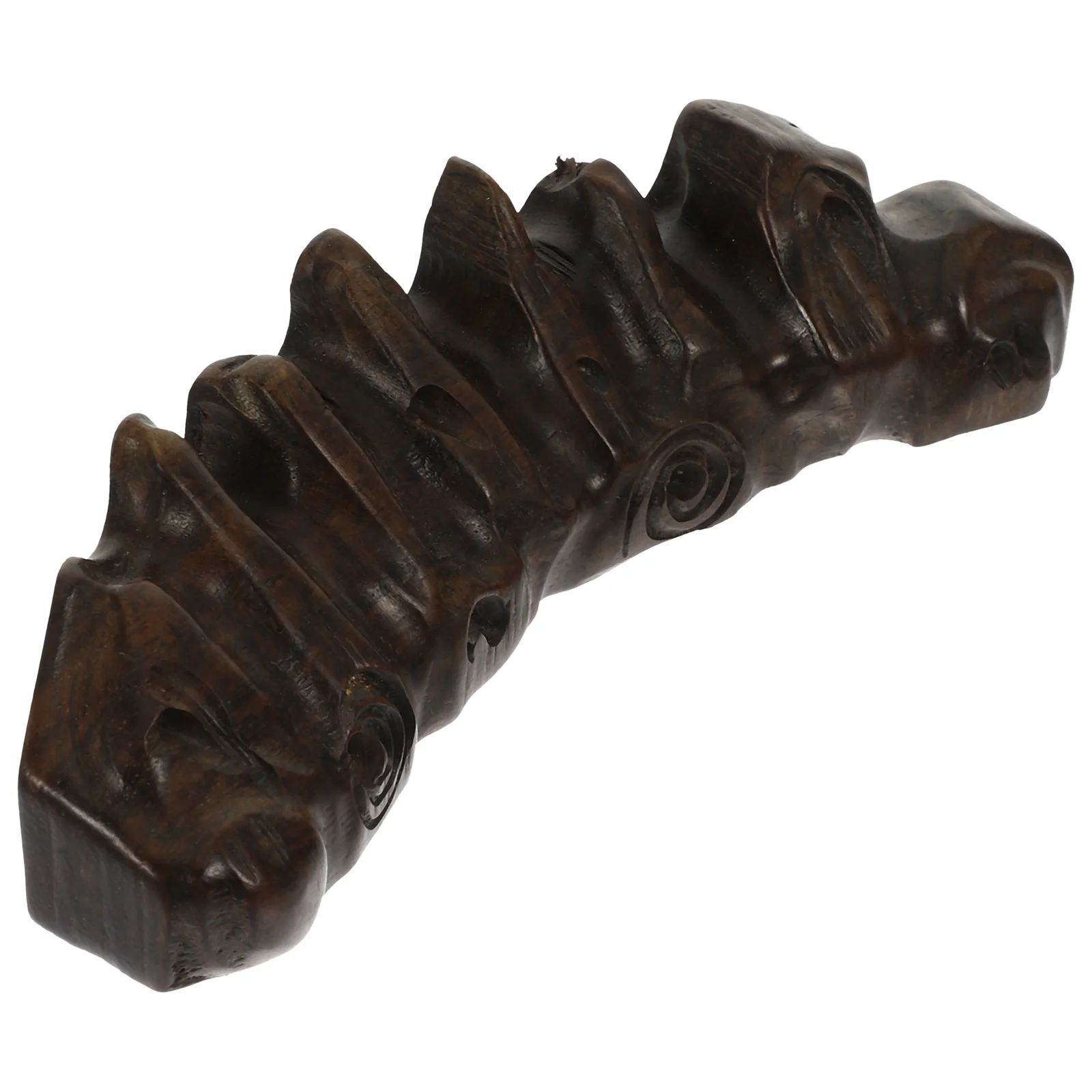 

1Pcs Solid Ebony Pen Holder Unique Hand Polished Pen Brush Shelf Writing Brush Rack Wood Paperweight Stationery Organiser