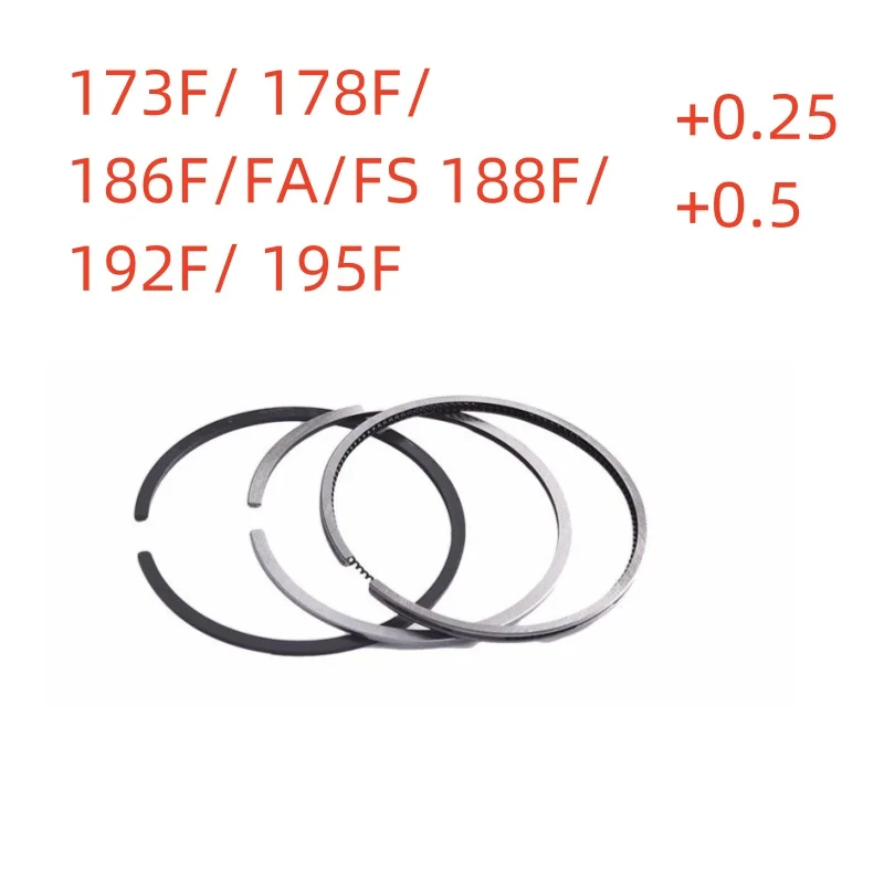 PISTON RING INCREASE BY 0.25 OR 0.5 AIR-COOLED DIESEL ENGINE KD173F 178F 186FA F  188F 192F 195F PISTON RING INCREASE