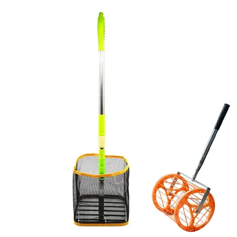 Portable Pickleball & Table Tennis Ball Picker, Extendable Retriever Scoop with Roller for Multi-Ball Training Collection