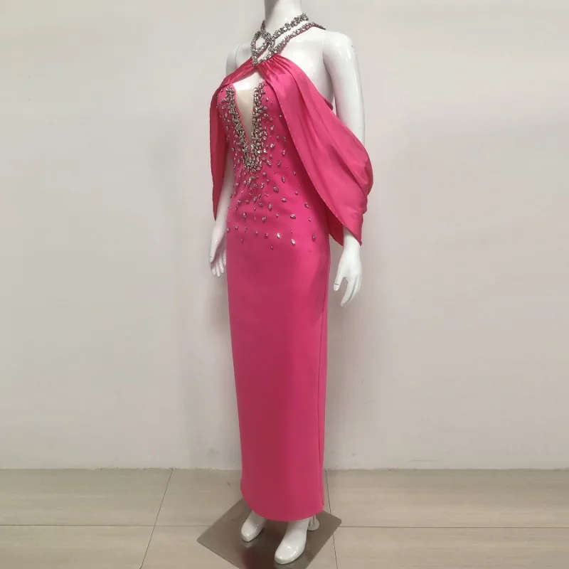 مثير خارج الكتف الخامس الرقبة ضمادة فساتين حفلات المشاهير للنساء 2025 صيف جديد موضة فاخرة فستان سهرة الحفر الساخن